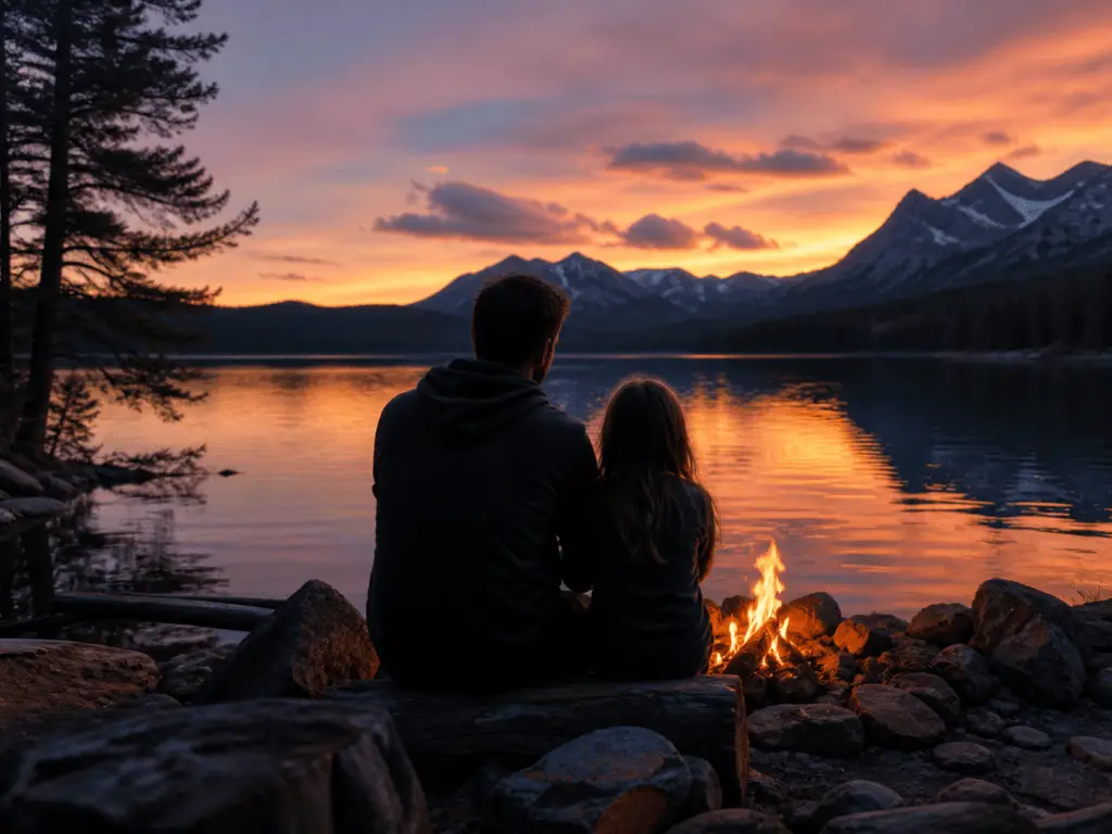 Bill Ilkov enjoying mountain views with daughter